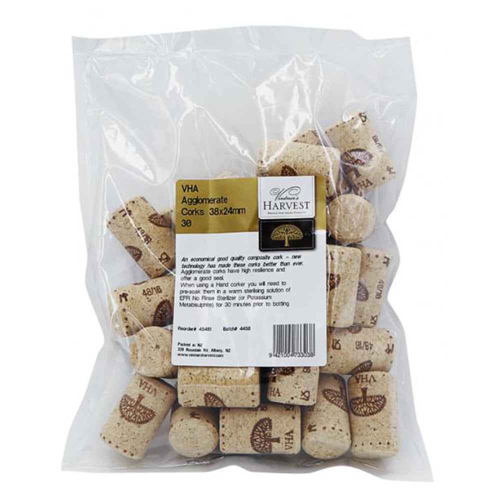 Vintners Harvest VHA Agglomerate Corks 38x24mm Bag 30-1.jpg