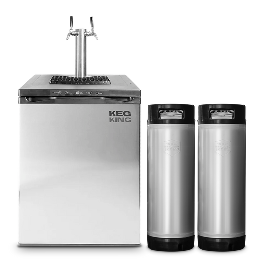 Kegmaster Premium XL 2 Tap Kegerator + 2 Kegs