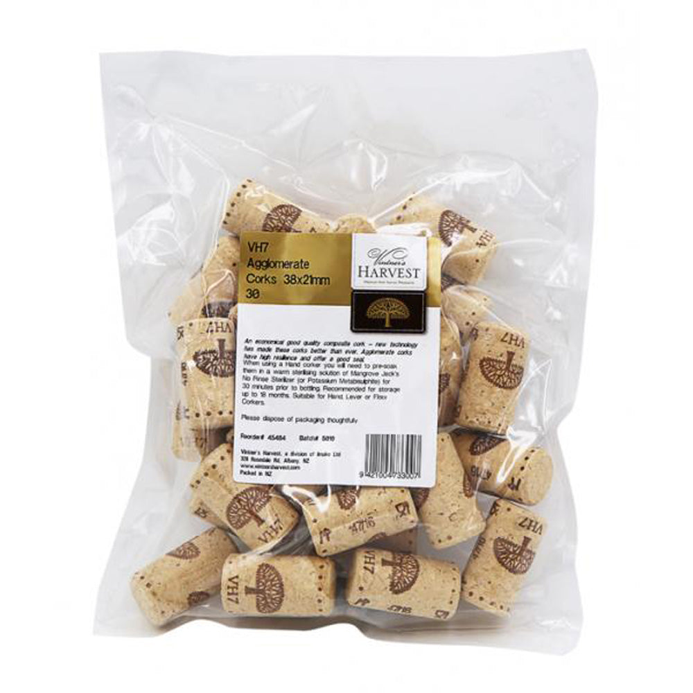 Vintners Harvest VH7 Agglomerate Corks 38x21mm Bag 30-1.jpg